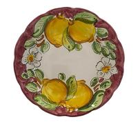La Maison Unique: Plato hondo de 23,5 cm de cerámica vietrestre pintado a mano - Decoración "Limoni" Tradicional - Estilo costera de Amalfi - Made in Italy 2404251141