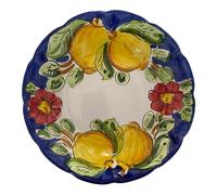 La Maison Unique: Plato hondo de 23,5 cm de cerámica vietrestre pintado a mano - Decoración "Limoni" Tradicional - Estilo costera de Amalfi - Made in Italy 2404251135