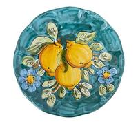 La Maison Unique: Plato llano de 26 cm de cerámica vietnamita pintada a mano - Decoración de limones tradicional - Estilo costa de Amalfi - Fabricado en Italia 2404251058