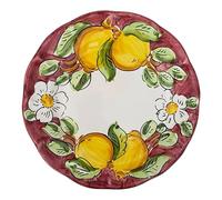 La Maison Unique: Plato llano de 26 cm de cerámica vietnamita pintada a mano - Decoración de limones tradicional - Estilo costa de Amalfi - Fabricado en Italia 2404251054