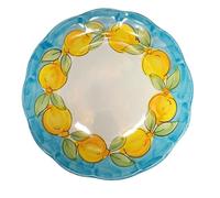 La Maison Unique: Plato llano de 26 cm de cerámica vietresa, pintado a mano, decoración de limones tradicional, estilo costa de Amalfi, fabricado en Italia 1002261038