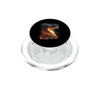La majestad del dragón de Fuego en el Poder y Las Llamas PopSockets PopGrip para MagSafe