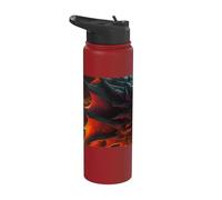 La majestad del dragón de fuego en el poder y las llamas Stainless Steel Insulated Water Bottle