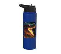 La majestad del dragón de fuego en el poder y las llamas Stainless Steel Insulated Water Bottle