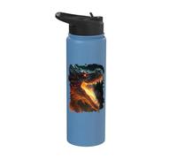La majestad del dragón de fuego en el poder y las llamas Stainless Steel Insulated Water Bottle