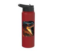 La majestad del dragón de fuego en el poder y las llamas Stainless Steel Insulated Water Bottle