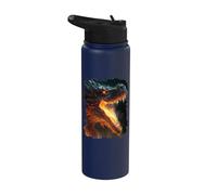 La majestad del dragón de fuego en el poder y las llamas Stainless Steel Insulated Water Bottle