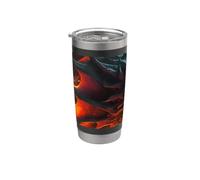 La majestad del dragón de fuego en el poder y las llamas Vaso térmico de acero inoxidable de doble pared