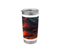 La majestad del dragón de fuego en el poder y las llamas Vaso térmico de acero inoxidable de doble pared