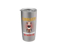 La mamá más genial de Airedale Terrier - Linda amante de los perros de dibujos animados Vaso térmico de acero inoxidable de doble pared
