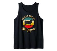 La mamá Pug más Genial del Mundo Retro, Linda mamá Pug Retro Camiseta sin Mangas