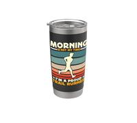La mañana no es mi momento, soy un orgulloso corredor de trail Vaso térmico de acero inoxidable de doble pared