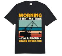 La mañana no es mi Tiempo Operador de grúa de vehículos de construcción Comfort Colors Adult Heavyweight T-Shirt