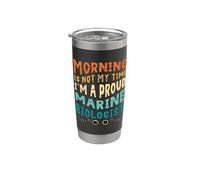 La mañana no es mi tiempo Soy Biología Marina Biólogo marino Vaso térmico de acero inoxidable de doble pared