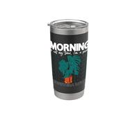 La mañana no es mi tiempo, soy un amante de Monstera de jardín de plantas de interior Vaso térmico de acero inoxidable de doble pared