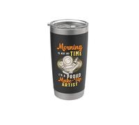 La mañana no es mi tiempo Soy un artista de maquillaje cosmetólogo Vaso térmico de acero inoxidable de doble pared