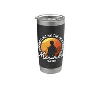 La mañana no es mi tiempo Soy un jugador de marimba amante de la marimba Vaso térmico de acero inoxidable de doble pared