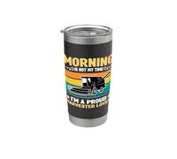 La mañana no es mi tiempo Soy un orgulloso amante de la cosechadora de agricultores Vaso térmico de acero inoxidable de doble pared