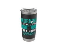 La mañana no es mi tiempo Soy un orgulloso detective de las fuerzas del orden Vaso térmico de acero inoxidable de doble pared