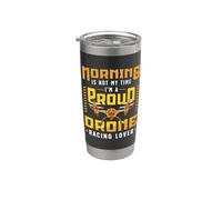 La mañana no es mi tiempo Soy un orgulloso piloto de drones Drone Racing Vaso térmico de acero inoxidable de doble pared