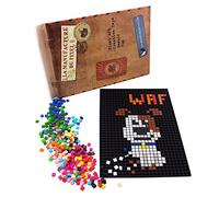 La Manufacture du Pixel - ¡Manualidad Pixel Art, Hobby Creativo, Mosaico, Diversión! - Has tu propio arte - Estaño de Colección - Juego de marco y 900 pixeles (Negro)