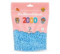 La Manuli Cuentas para Planchar Azul Claro 2000 piezas - Fuse Beads Midi 5mm - para DIY Manualidades Manualidad - Bolsa Reutilizable