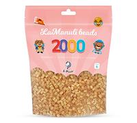 La Manuli Cuentas para Planchar Dorado 2000 piezas - Fuse Beads Midi 5mm - para DIY Manualidades Manualidad - Bolsa Reutilizable
