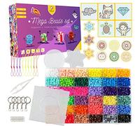 La Manuli Cuentas para Planchar - Fuse Beads Kit 11,000 Piezas, 5mm, 36 Colores, 3 Plantillas Transparentes, Llaveros y Colgantes, Mega Set para DIY Manualidades Manualidad