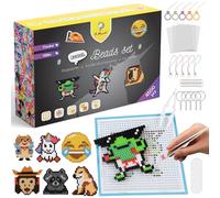 La Manuli Cuentas para Planchar - Fuse Beads Kit 4500 Piezas, 5mm, Diseños Divertidos de Memes y Emojis, 22 Colores, 2 Plantillas, Imanes y Llaveros para Manualidades DIY