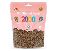 La Manuli Cuentas para Planchar Marrón 2000 piezas - Fuse Beads Midi 5mm - para DIY Manualidades Manualidad - Bolsa Reutilizable