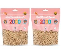 La Manuli Cuentas para Planchar Marrón Claro 2000 piezas - Fuse Beads Midi 5mm - para DIY Manualidades Manualidad - Bolsa Reutilizable (Paquete de 2)