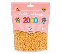 La Manuli Cuentas para Planchar Miel 2000 piezas - Fuse Beads Midi 5mm - para DIY Manualidades Manualidad - Bolsa Reutilizable