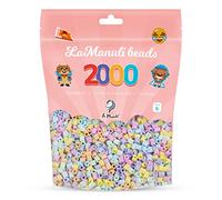 La Manuli Cuentas para Planchar Pastel 2000 piezas - Fuse Beads Midi 5mm - para DIY Manualidades Manualidad - Bolsa Reutilizable
