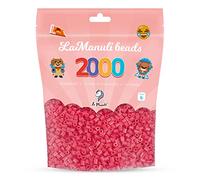 La Manuli Cuentas para Planchar Rojo Claro 2000 piezas - Fuse Beads Midi 5mm - para DIY Manualidades Manualidad - Bolsa Reutilizable
