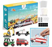 La Manuli Cuentas para Planchar - Set Completo de Manualidades DIY para Niños - Fuse Beads Kit - 6000 Piezas, 10 Colores, Plantillas de Vehículos, Llaveros y Imanes, Cuentas Flexibles 5mm