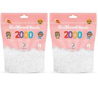 La Manuli Cuentas para Planchar Transparente 2000 piezas - Fuse Beads Midi 5mm - para DIY Manualidades Manualidad - Bolsa Reutilizable (Paquete de 2)