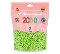 La Manuli Cuentas para Planchar Verde 2000 piezas - Fuse Beads Midi 5mm - para DIY Manualidades Manualidad - Bolsa Reutilizable
