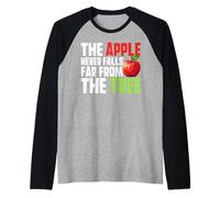 La Manzana Nunca Cae lejos del árbol Manzana Camiseta Manga Raglan