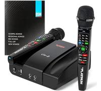 La máquina de karaoke Platinum viene con 2 miceófonos inalámbricos mejorados. Cuenta con más de 23 K canciones 7k filipino tagalo 4k Hind 12k inglés