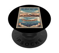 La Maravilla Natural única del Agua Salada de Great Salt Lake Utah PopSockets PopGrip Adhesivo