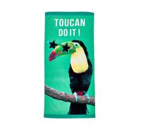 Catherine Lansfield Toucan Do It Toalla de Playa, Algodón, 76 x 160 cm, Color Verde