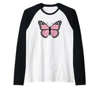 La mariposa rosa sueña en grande Camiseta Manga Raglan