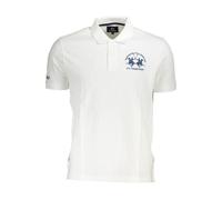 La Martina Elegante polo de algodón blanco para hombre, talla L, Blanco, Large