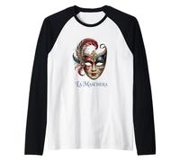 La Maschera La Máscara Venecia Italia Estilo Camiseta Manga Raglan