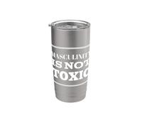 La masculinidad no es tóxica entrenamiento de humor masculino alfa político Vaso térmico de acero inoxidable de doble pared
