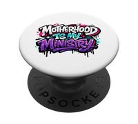La Maternidad es mi Ministerio Fe Familia Día de la Madre PopSockets PopGrip Adhesivo