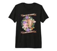 La mayoría de mis Amigos Son Animales (Declaración Vegetariana Vegana) Camiseta Premium