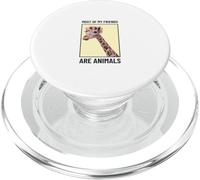 La mayoría de mis Amigos Son Animales (Divertido gráfico de Jirafa) PopSockets PopGrip para MagSafe