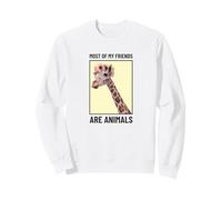 La mayoría de mis Amigos Son Animales (Divertido gráfico de Jirafa) Sudadera
