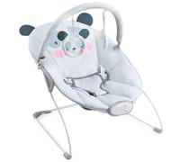 La mecedora MoMi GLOSSY para bebés de hasta 9 kg, arnés de 3 puntos, estructura de metal con pies antideslizantes, peso 1,7 kg, módulo sensorial que apoya el desarrollo del niño